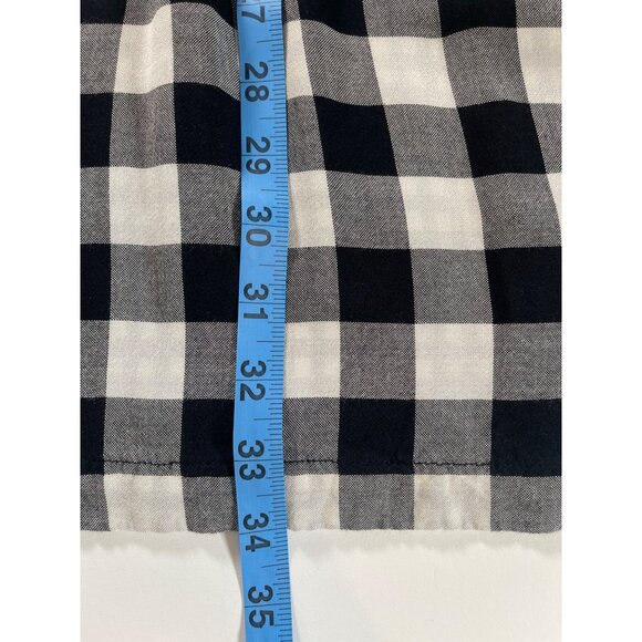 J. Jill Gingham Double Cloth Dress Roll Tab Sleeve Button Back Black & White - Picture 16 of 16